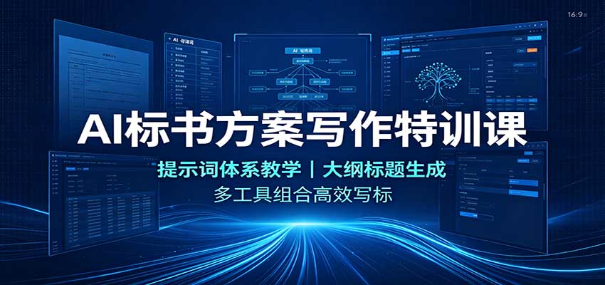 AI标书方案写作特训课：提示词体系教学，大纲标题生成，多工具组合高效写标-佳梦网创 - 网创副业项目资源站