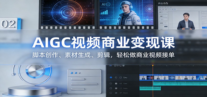 AIGC视频商业变现课：脚本创作、素材生成、剪辑，轻松做商业视频接单 - 佳梦网创 - 网创副业项目资源站-佳梦网创 - 网创副业项目资源站