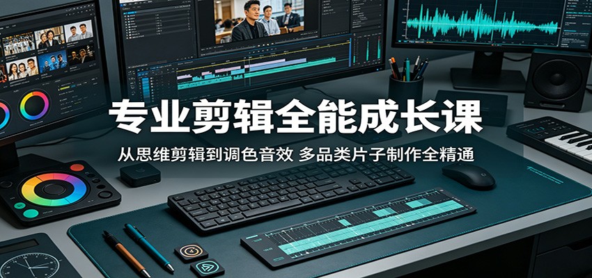 专业剪辑全能成长课：从思维剪辑到调色音效，多品类片子制作全精通 - 佳梦网创 - 网创副业项目资源站-佳梦网创 - 网创副业项目资源站