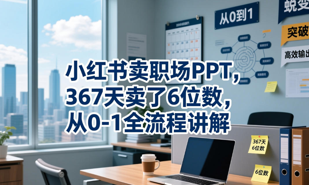 小红书卖职场PPT，367天卖了6位数，从0-1全流程讲解-佳梦网创 - 网创副业项目资源站