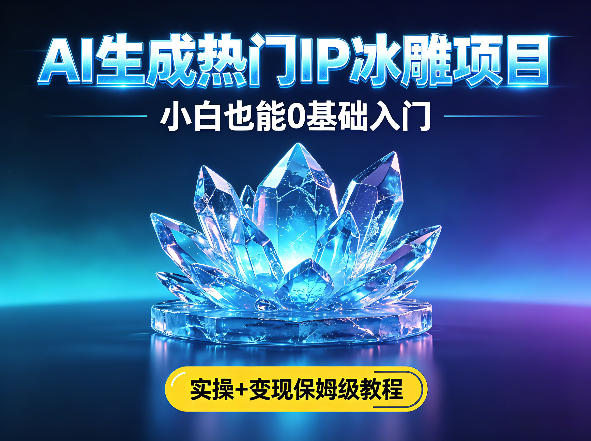 AI生成热门ip冰雕项目,小白也能0基础入门,实操+变现保姆级教程 AI生成热门ip冰雕项目,小白也能0基础入门,实操+变现保姆级教程