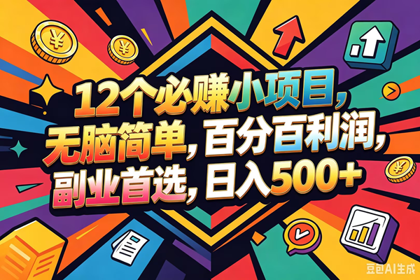 （18291期）12个必赚钱的小项目，百分百赚米，无脑简单，副业首选，日入600+ - 佳梦网创 - 网创副业项目资源站-佳梦网创 - 网创副业项目资源站
