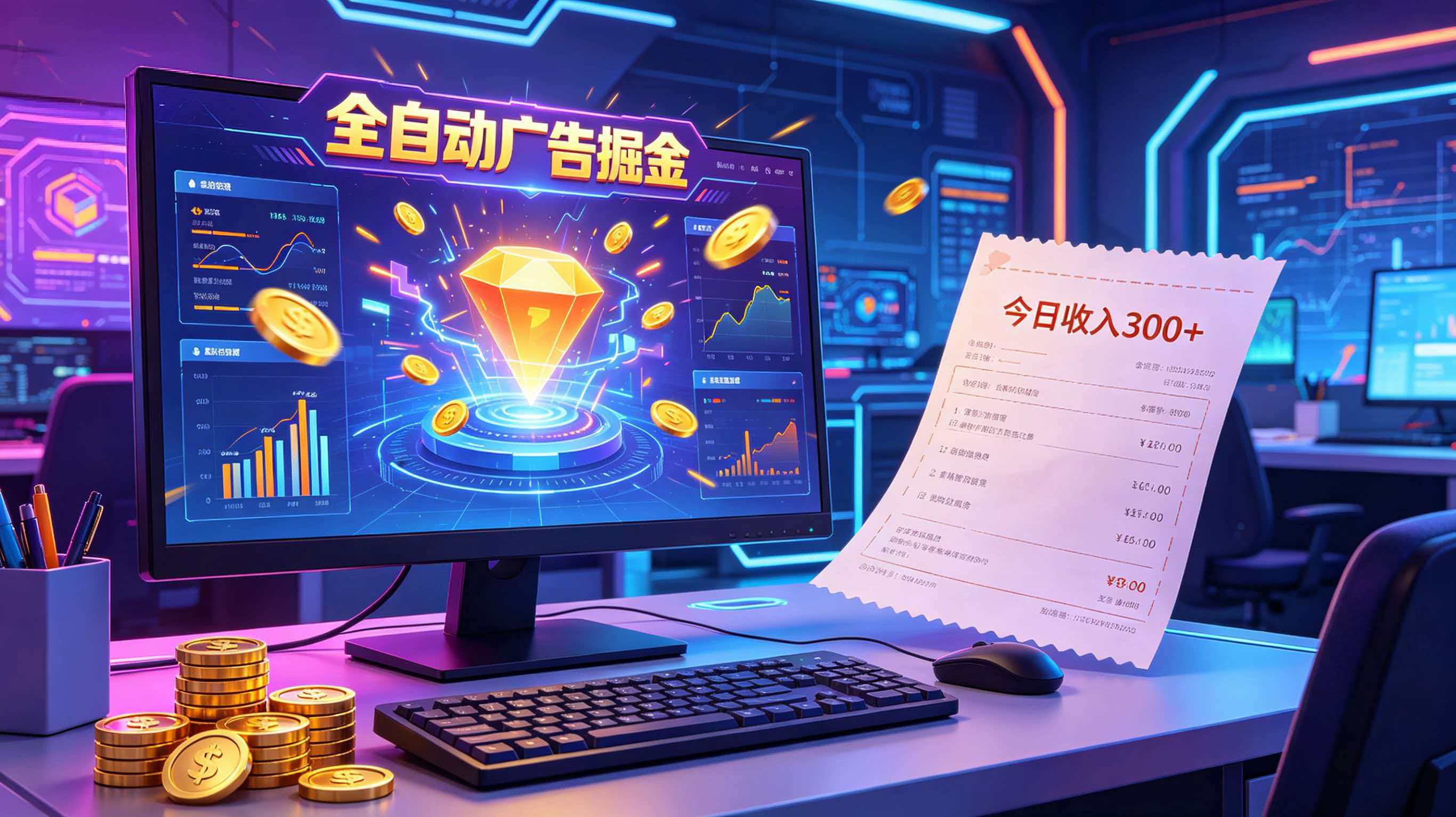 全自动广告掘金，日入300+。全程Ai自动化运行，解放双手，时间自由。收益稳定 - 佳梦网创 - 网创副业项目资源站-佳梦网创 - 网创副业项目资源站