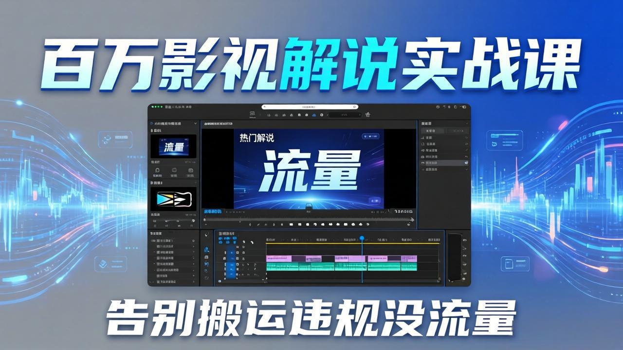百万影视解说实战课：告别搬运违规没流量，AI文案+配音+剪映，做出能上热门的解说视频 - 佳梦网创 - 网创副业项目资源站-佳梦网创 - 网创副业项目资源站