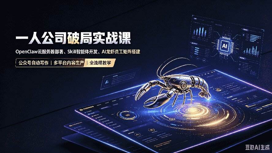(19995期)一人公司破局实战课|OpenClaw云服务器部署、Skill智能体开发、AI龙虾员工矩阵搭建,公众号自动写作与多平台内容… (19995期)一人公司破局实战课|OpenClaw云服务器部署、Skill智能体开发、AI龙虾员工矩阵搭建,公众号自动写作与多平台内容…