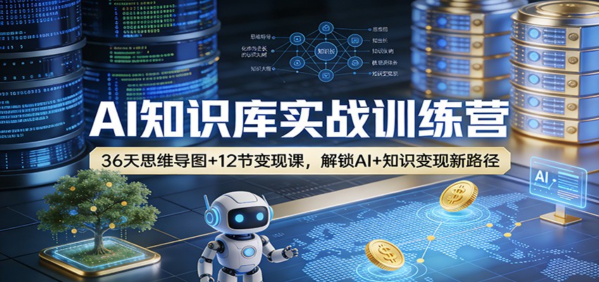 AI知识库实战训练营：36天思维导图+12节变现课，解锁AI+知识变现新路径 - 佳梦网创 - 网创副业项目资源站-佳梦网创 - 网创副业项目资源站