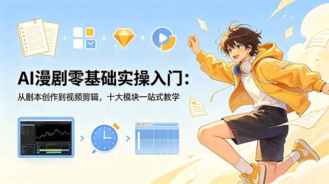（18812期）AI漫剧零基础实操入门：从剧本创作到视频剪辑，十大模块一站式教学 - 佳梦网创 - 网创副业项目资源站-佳梦网创 - 网创副业项目资源站