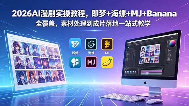 (18774期)2026AI漫剧实操教程,即梦+海螺+MJ+Banana全覆盖,素材处理到成片落地一站式教学 (18774期)2026AI漫剧实操教程,即梦+海螺+MJ+Banana全覆盖,素材处理到成片落地一站式教学