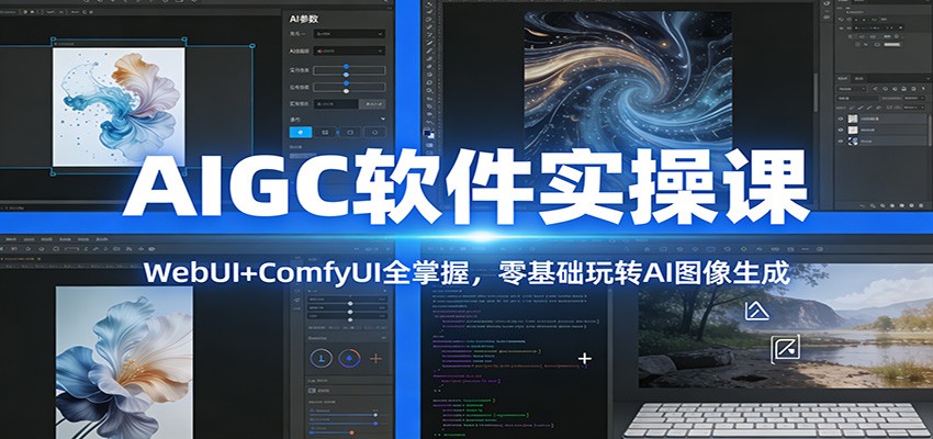 AIGC软件实操课：WebUI+ComfyUI全掌握，零基础玩转AI图像生成 - 佳梦网创 - 网创副业项目资源站-佳梦网创 - 网创副业项目资源站