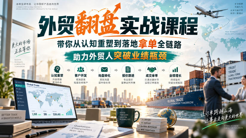 外贸翻盘实战课程,带你从认知重塑到落地拿单全链路,助力外贸人突破业绩瓶颈-佳梦网创 - 网创副业项目资源站