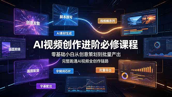 （19159期）AI视频创作进阶必修课程：零基础小白从创意策划到批量产出，完整跑通AI视频全创作链路 - 佳梦网创 - 网创副业项目资源站-佳梦网创 - 网创副业项目资源站