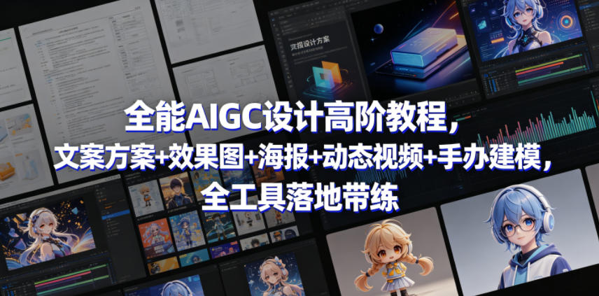 全能AIGC设计高阶教程，文案方案+效果图+海报+动态视频+手办建模，全工具落地带练 - 佳梦网创 - 网创副业项目资源站-佳梦网创 - 网创副业项目资源站