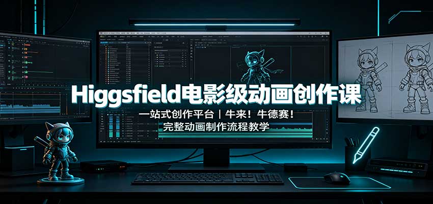 Higgsfield电影级动画创作课:一站式创作平台,牛来!牛德赛!完整动画制作流程教学-佳梦网创 - 网创副业项目资源站