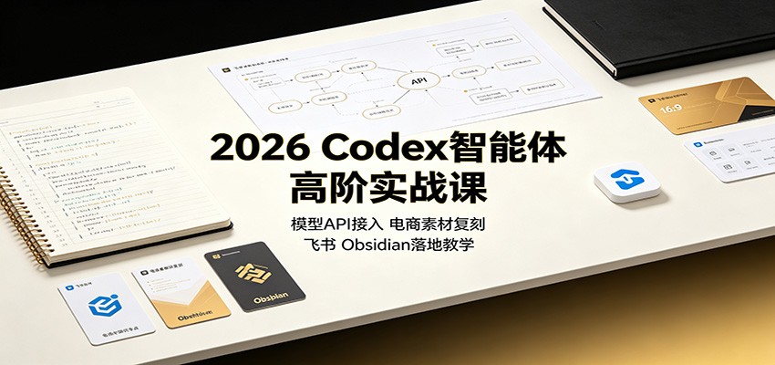 2026 Codex智能体高阶实战课：模型API接入，电商素材复刻，飞书Obsidian落地教学-佳梦网创 - 网创副业项目资源站
