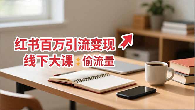小红书百万引流变现-11月线下大课：分享从0到百万引流路径，手把手教偷流量、拿结果-佳梦网创 - 网创副业项目资源站