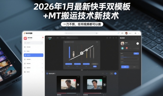2026年1月最新快手双模板+MT搬运技术，一刀不剪，任何视频都可以搬 - 佳梦网创 - 网创副业项目资源站-佳梦网创 - 网创副业项目资源站