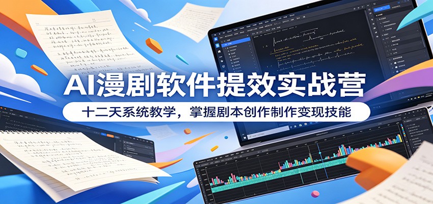 AI漫剧软件提效实战营：十二天系统教学，掌握剧本创作制作变现技能 - 佳梦网创 - 网创副业项目资源站-佳梦网创 - 网创副业项目资源站