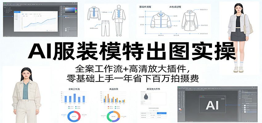 AI服装模特出图实操：全案工作流+ 高清放大插件，零基础上手一年省下百万拍摄费 - 佳梦网创 - 网创副业项目资源站-佳梦网创 - 网创副业项目资源站