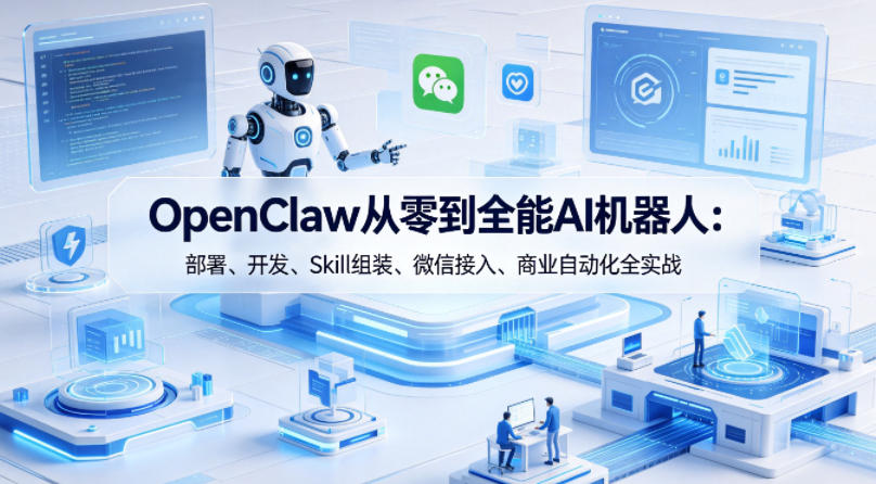 OpenClaw从零到全能AI机器人：部署、开发、Skill组装、微信接入、商业自动化全实战 - 佳梦网创 - 网创副业项目资源站-佳梦网创 - 网创副业项目资源站
