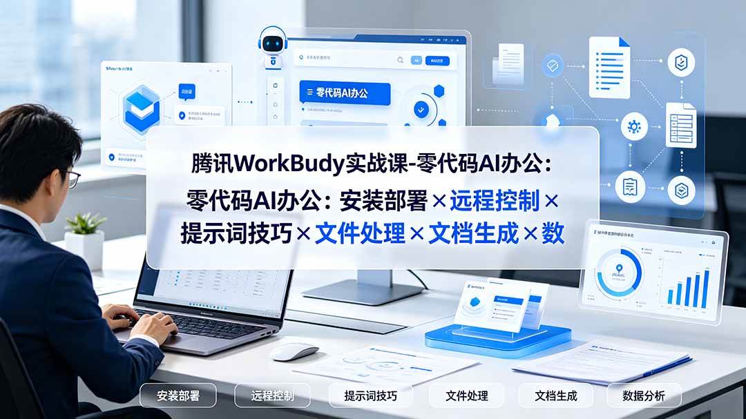 （19325期）腾讯WorkBuddy实战课-零代码AI办公：安装部署×远程控制×提示词技巧×文件处理×文档生成×数据分析 - 佳梦网创 - 网创副业项目资源站-佳梦网创 - 网创副业项目资源站