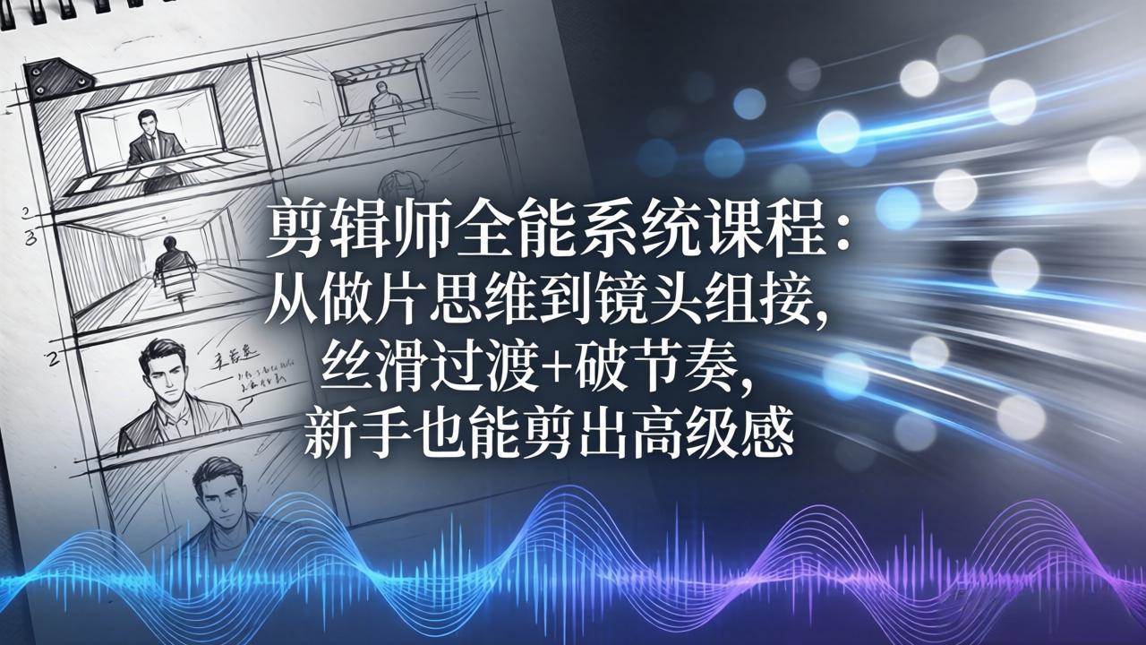 (18260期)剪辑师全能系统课程:从做片思维到镜头组接,丝滑过渡+破节奏,新手也能剪出高级感 (18260期)剪辑师全能系统课程:从做片思维到镜头组接,丝滑过渡+破节奏,新手也能剪出高级感
