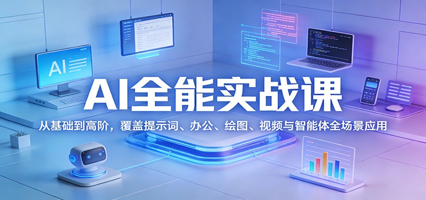 AI全能实战课：从基础到高阶，覆盖提示词、办公、绘图、视频与智能体全场景应用 - 佳梦网创 - 网创副业项目资源站-佳梦网创 - 网创副业项目资源站