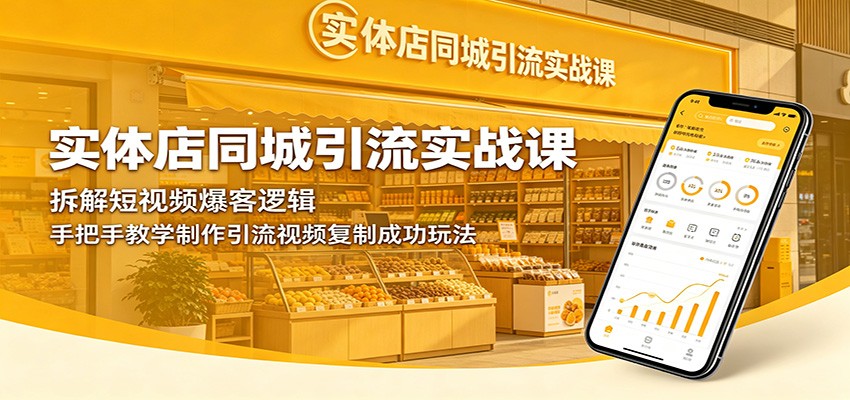 实体店同城引流实战课：拆解短视频爆客逻辑，手把手教学制作引流视频复制成功玩法-佳梦网创 - 网创副业项目资源站