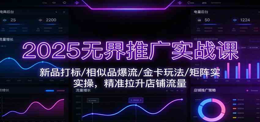 2025无界推广实战课：新品打标/相似品爆流/金卡玩法/矩阵实操，精准拉升店铺流量 - 佳梦网创 - 网创副业项目资源站-佳梦网创 - 网创副业项目资源站