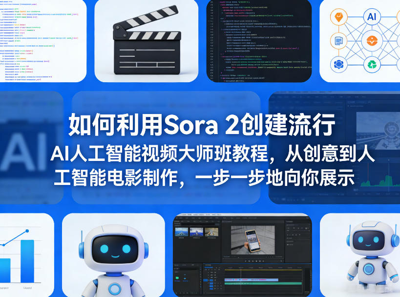 如何利用Sora 2创建流行AI人工智能视频大师班教程，从创意到人工智能电影制作，一步一步地向你展示 - 佳梦网创 - 网创副业项目资源站-佳梦网创 - 网创副业项目资源站