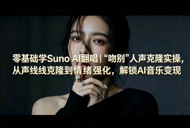 零基础学Suno AI翻唱｜《吻别》人声克隆实操，从声线克隆到情绪强化，解锁AI音乐变现 - 佳梦网创 - 网创副业项目资源站-佳梦网创 - 网创副业项目资源站