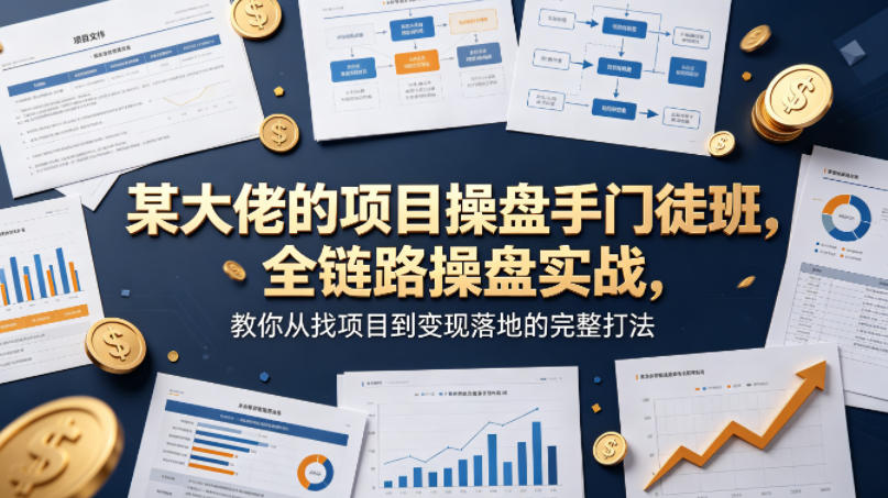 某大佬的项目操盘手门徒班，全链路操盘实战，教你从找项目到变现落地的完整打法 - 佳梦网创 - 网创副业项目资源站-佳梦网创 - 网创副业项目资源站