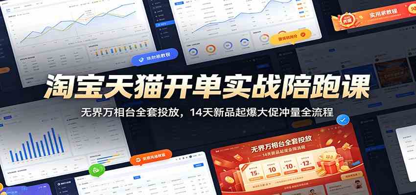 淘宝天猫开单实战陪跑课：无界万相台全套投放，14天新品起爆大促冲量全流程 - 佳梦网创 - 网创副业项目资源站-佳梦网创 - 网创副业项目资源站
