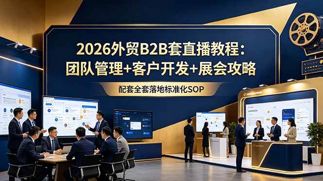 （18994期）2026外贸B2B套直播教程：团队管理+客户开发+展会攻略，配套全套落地标准化SOP - 佳梦网创 - 网创副业项目资源站-佳梦网创 - 网创副业项目资源站