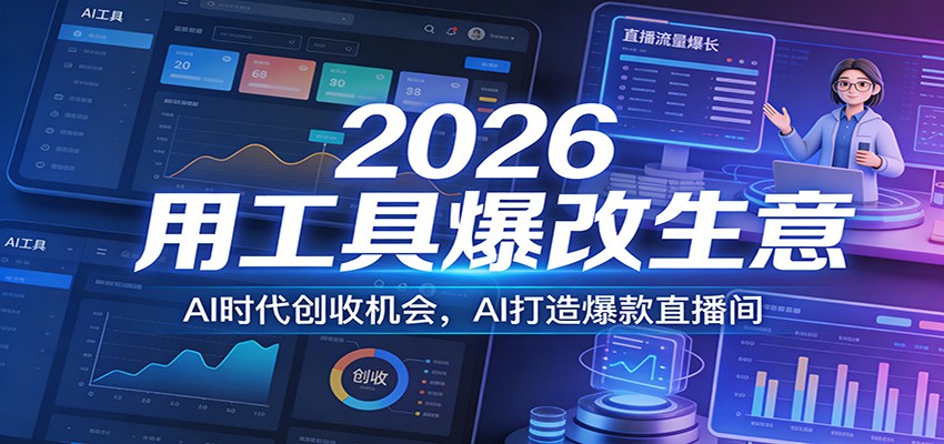 2026用工具爆改生意，AI时代创收机会，AI打造爆款直播间 - 佳梦网创 - 网创副业项目资源站-佳梦网创 - 网创副业项目资源站