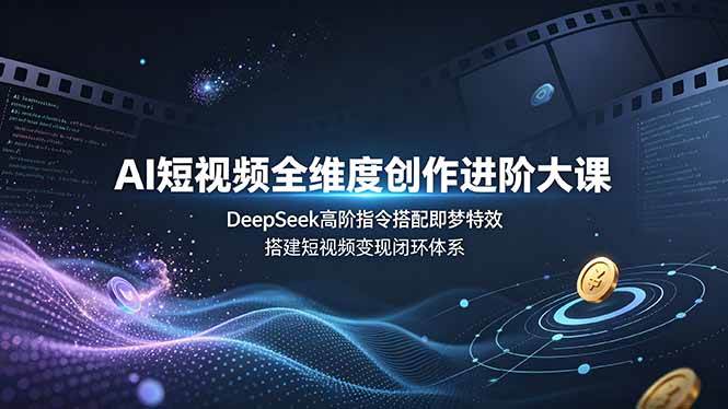 （19153期）AI短视频全维度创作进阶大课，DeepSeek高阶指令搭配即梦特效，搭建短视频变现闭环体系 - 佳梦网创 - 网创副业项目资源站-佳梦网创 - 网创副业项目资源站