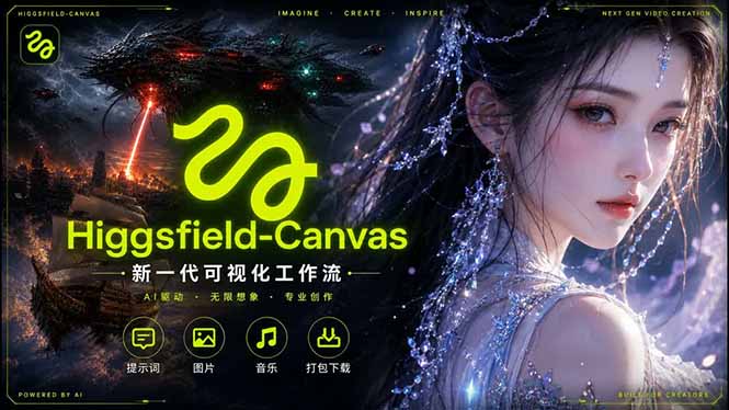 Higgsfield Canvas AI视频制作详解，节点式工作流搭建，重构新式视频创作完整教程-佳梦网创 - 网创副业项目资源站