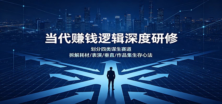 当代赚钱逻辑深度研修:划分四类谋生赛道,拆解耗材/表演/垂直/作品集生存心法-佳梦网创 - 网创副业项目资源站
