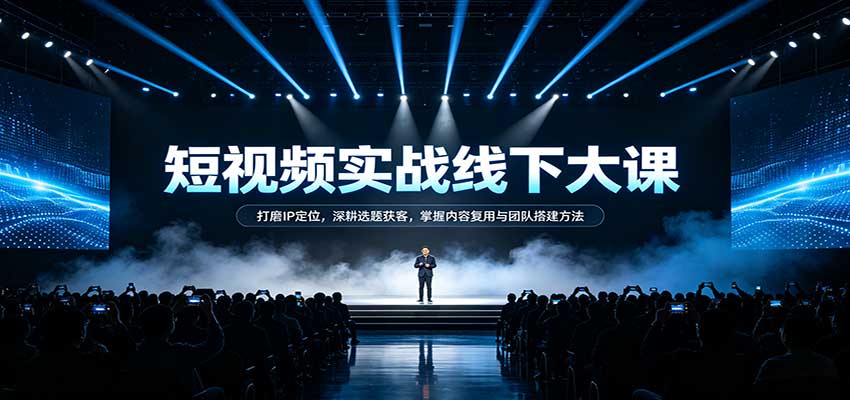 短视频实战线下大课:打磨IP定位,深耕选题获客,掌握内容复用与团队搭建方法-佳梦网创 - 网创副业项目资源站