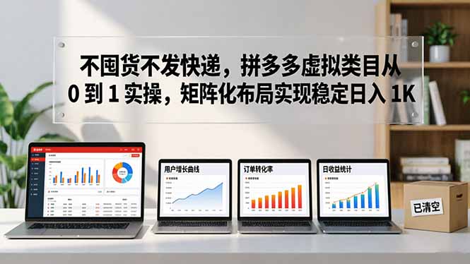 不囤货不发快递，拼多多虚拟类目从 0 到 1 实操，矩阵化布局实现稳定日入 1K - 佳梦网创 - 网创副业项目资源站-佳梦网创 - 网创副业项目资源站