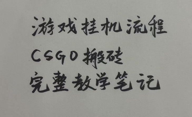 游戏挂G全流程笔记分享，CSGO游戏搬砖，小白看了当天学会见收益【揭秘】-佳梦网创 - 网创副业项目资源站