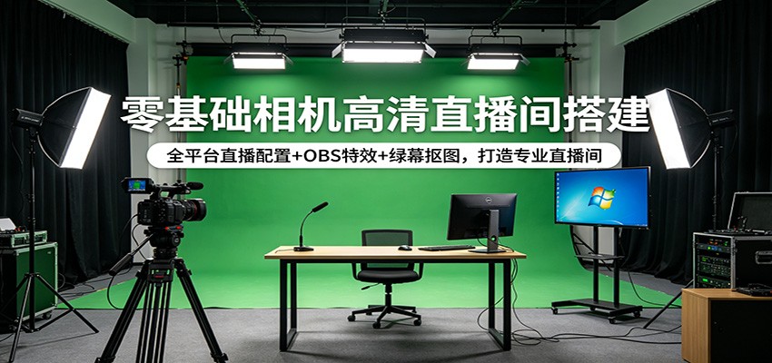 零基础相机高清直播间搭建：全平台直播配置+OBS特效+绿幕抠图，打造专业直播间 - 佳梦网创 - 网创副业项目资源站-佳梦网创 - 网创副业项目资源站