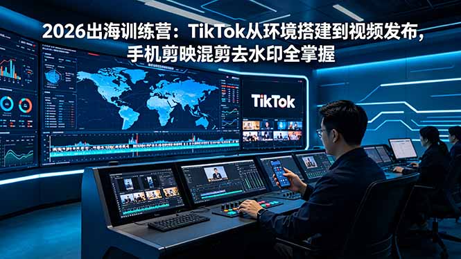 2026出海训练营:TikTok从环境搭建到视频发布,手机剪映混剪去水印全掌握-佳梦网创 - 网创副业项目资源站