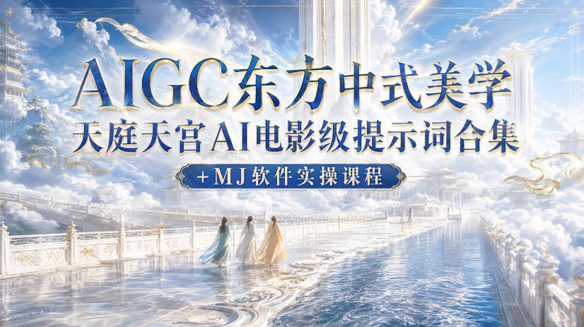 AIGC东方中式美学天庭天宫AI电影级提示词合集+MJ软件实操课程-佳梦网创 - 网创副业项目资源站