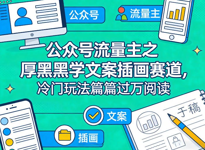 公众号流量主之厚黑学文案插画赛道，冷门玩法篇篇过万阅读 - 佳梦网创 - 网创副业项目资源站-佳梦网创 - 网创副业项目资源站