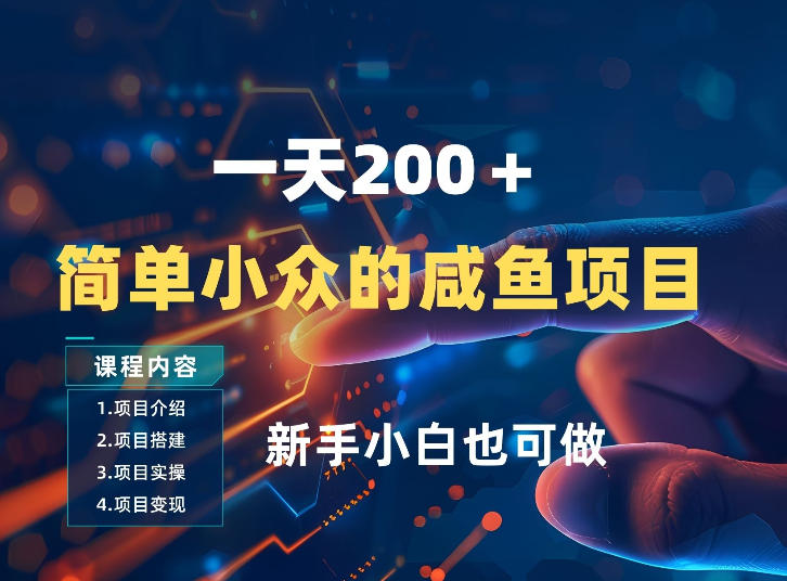 一天收入2张，一个简单小众的咸鱼项目，0门槛小白也能做 - 佳梦网创 - 网创副业项目资源站-佳梦网创 - 网创副业项目资源站