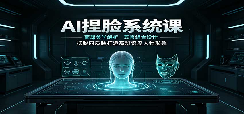 AI捏脸系统课:面部美学解析,五官组合设计,摆脱同质脸打造高辨识度人物形象-佳梦网创 - 网创副业项目资源站
