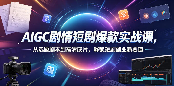 AIGC剧情短剧爆款实战课，从选题剧本到高清成片，解锁短剧副业新赛道（更新0906）-佳梦网创 - 网创副业项目资源站