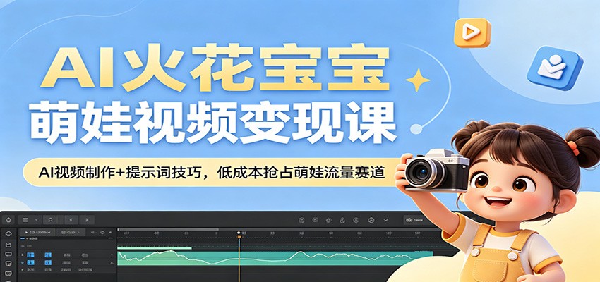 AI火花宝宝萌娃视频变现课：AI视频制作+提示词技巧，低成本抢占萌娃流量赛道 - 佳梦网创 - 网创副业项目资源站-佳梦网创 - 网创副业项目资源站