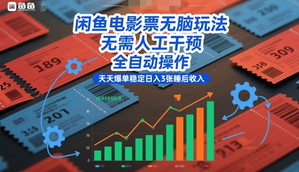 闲鱼电影票无脑玩法，无需人工干预，全自动操作，天天爆单稳定日入3张睡后收入【揭秘】 - 佳梦网创 - 网创副业项目资源站-佳梦网创 - 网创副业项目资源站