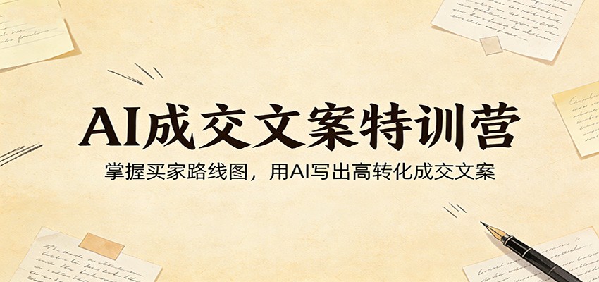 AI成交文案特训营：掌握买家路线图，用AI写出高转化成交文案 - 佳梦网创 - 网创副业项目资源站-佳梦网创 - 网创副业项目资源站